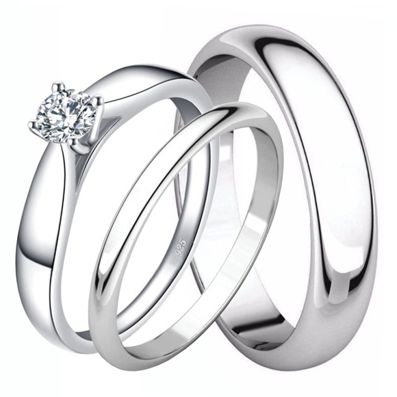 Z STERLING SILVER 5MM MENS LADIES DIAMOND SET WEDDING RING SIZE K